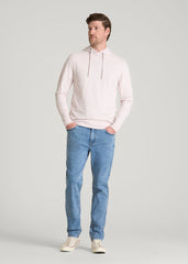 Sunwashed Slub Pullover Hoodie for Tall Men in Grey Lilac