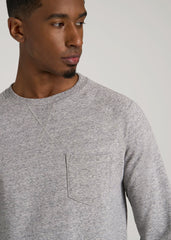 Wearever 2.0 French Terry Crewneck Sweatshirt for Tall Men in Heathered Grey