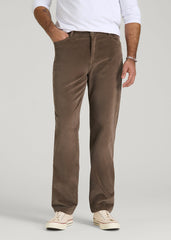 STRAIGHT-LEG Stretch Corduroy Pants for Tall Men in Dark Sand