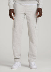 Wearever Fleece Straight Leg Cargo Sweatpant for Tall Men in Grey Mix
