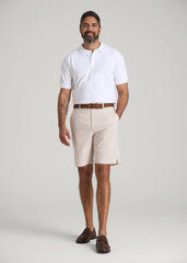 Seersucker Shorts for Tall Men in Soft Beige