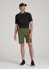 Tech Chino Shorts for Tall Men in Bright Olive