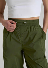 Parachute Jogger for Tall Women in Kale Green