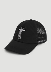 Lightweight Perforated Hat in Black with Grey Logo