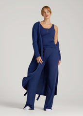 Waffle Tank Top for Tall Women in Midnight Blue