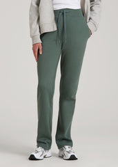 Wearever Fleece Open-Bottom Sweatpants for Tall Women in Balsam Green