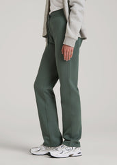 Wearever Fleece Open-Bottom Sweatpants for Tall Women in Balsam Green
