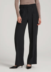 Wide Leg Pleated Dress Pants 2.0 for Tall Women in Black
