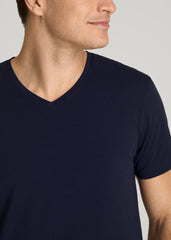 The Essential Modern Fit V-Neck Tee for Tall Men in Navy