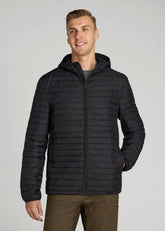 Packable Puffer Jacket for Tall Men in Black