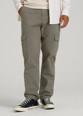 Straight Fit Vintage Washed Cargo Pants for Tall Men in Camper Green