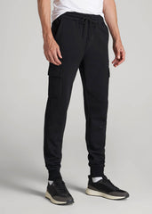Wearever Fleece Cargo Jogger For Tall Men in Black