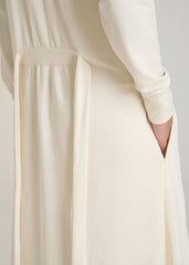 Waffle Lounge Robe for Tall Women in White Alyssum