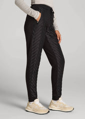 Quilted Joggers for Tall Women in Black