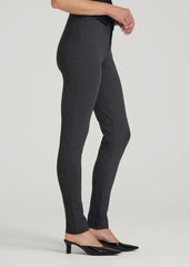 Soft Flex Ponte Skinny High Rise Pant for Tall Women in Dark Charcoal Heather