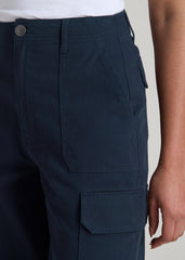 Straight Leg Cargo Chino Pants for Tall Women in Navy