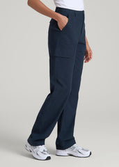 Straight Leg Cargo Chino Pants for Tall Women in Navy
