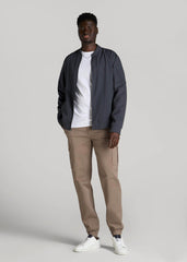 TAPERED-FIT Stretch Cotton Cargo Jogger Pants for Tall Men in Dark Sand