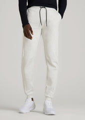 Tech Motion Fleece Joggers for Tall Men in Heather Frost