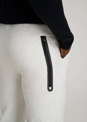 Tech Motion Fleece Joggers for Tall Men in Heather Frost