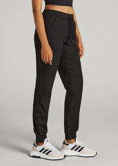 Twill Jogger Pants for Tall Women in Black