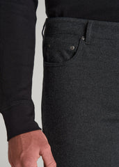 TAPERED-FIT Stretch Flannel 5 Pocket Pants for Tall Men in Storm Grey Mix