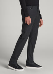 TAPERED-FIT Stretch Flannel 5 Pocket Pants for Tall Men in Storm Grey Mix