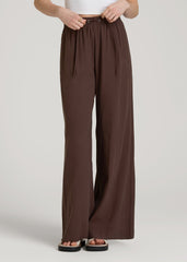 Relaxed Pull-On Pants for Tall Women in Espresso