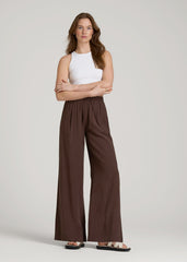 Relaxed Pull-On Pants for Tall Women in Espresso