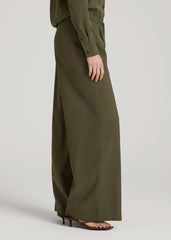 Relaxed Pull-On Pants for Tall Women in Forest Night