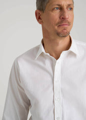 Oskar Easy Care Dress Shirt for Tall Men in Bright White