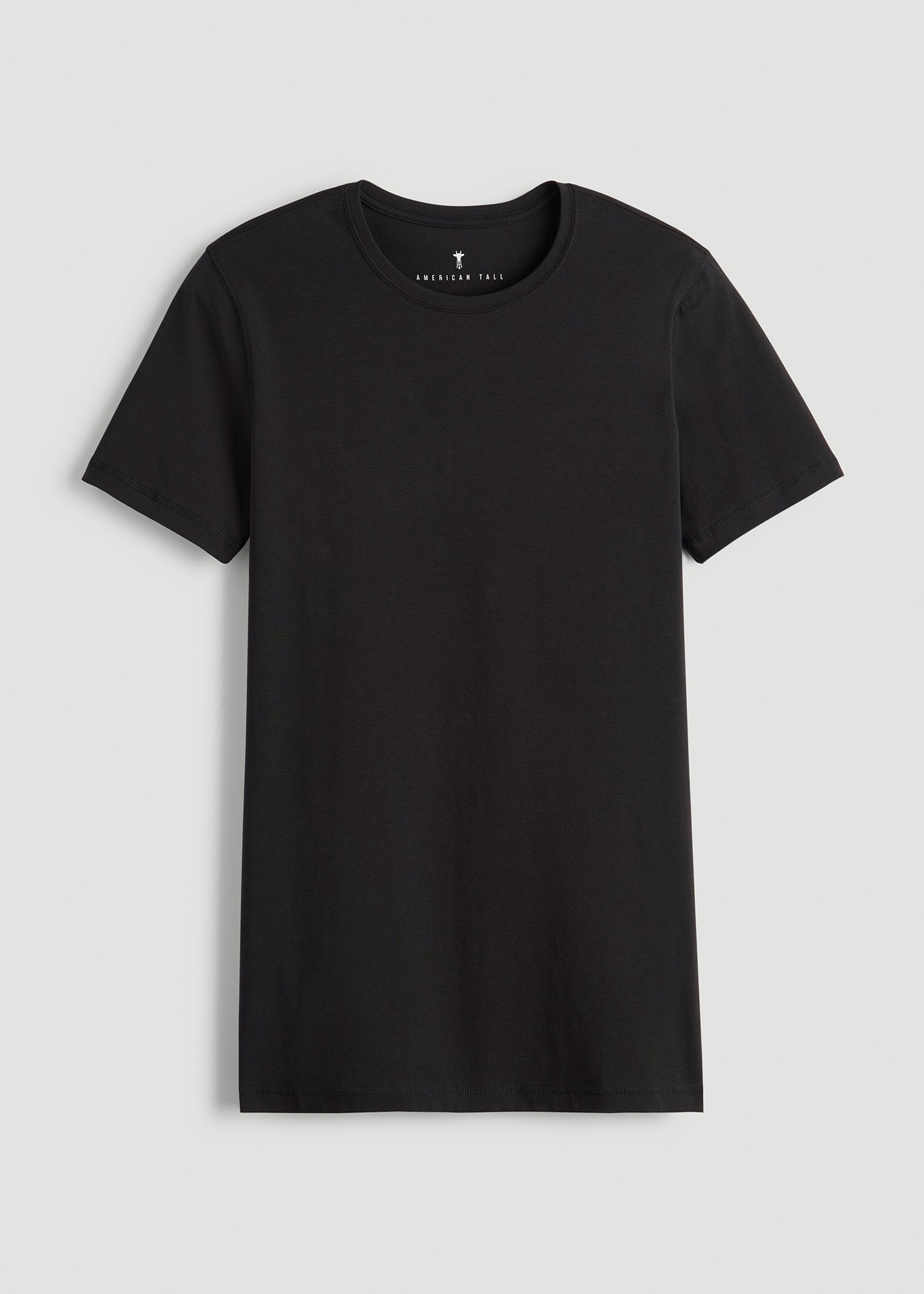 The Essential Slim Fit Crewneck Tee for Tall Men in Black