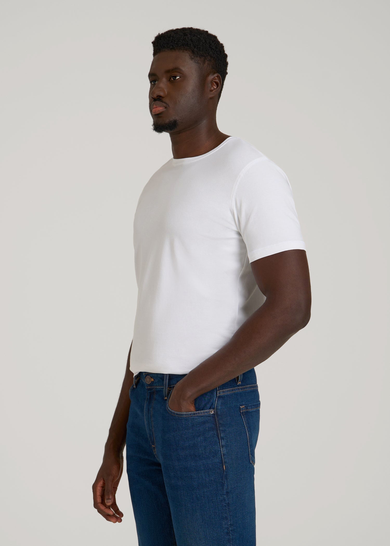 The Essential Slim Fit Crewneck Tee for Tall Men in White