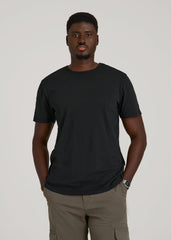 REGULAR-FIT Slub Tee for Tall Men in Black