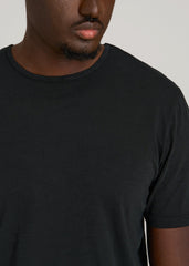 REGULAR-FIT Slub Tee for Tall Men in Black