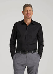 Oskar Easy Care Dress Shirt for Tall Men in Black