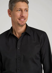 Oskar Easy Care Dress Shirt for Tall Men in Black