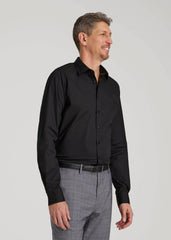 Oskar Easy Care Dress Shirt for Tall Men in Black