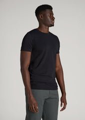 The Essential Modern Fit Crewneck Tee for Tall Men in Black