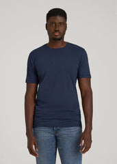 The Essential Slim Fit Crewneck Tee for Tall Men in Navy