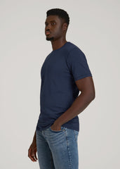 The Essential Slim Fit Crewneck Tee for Tall Men in Navy