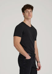 The Essential Slim Fit V-Neck Tee for Tall Men in Black