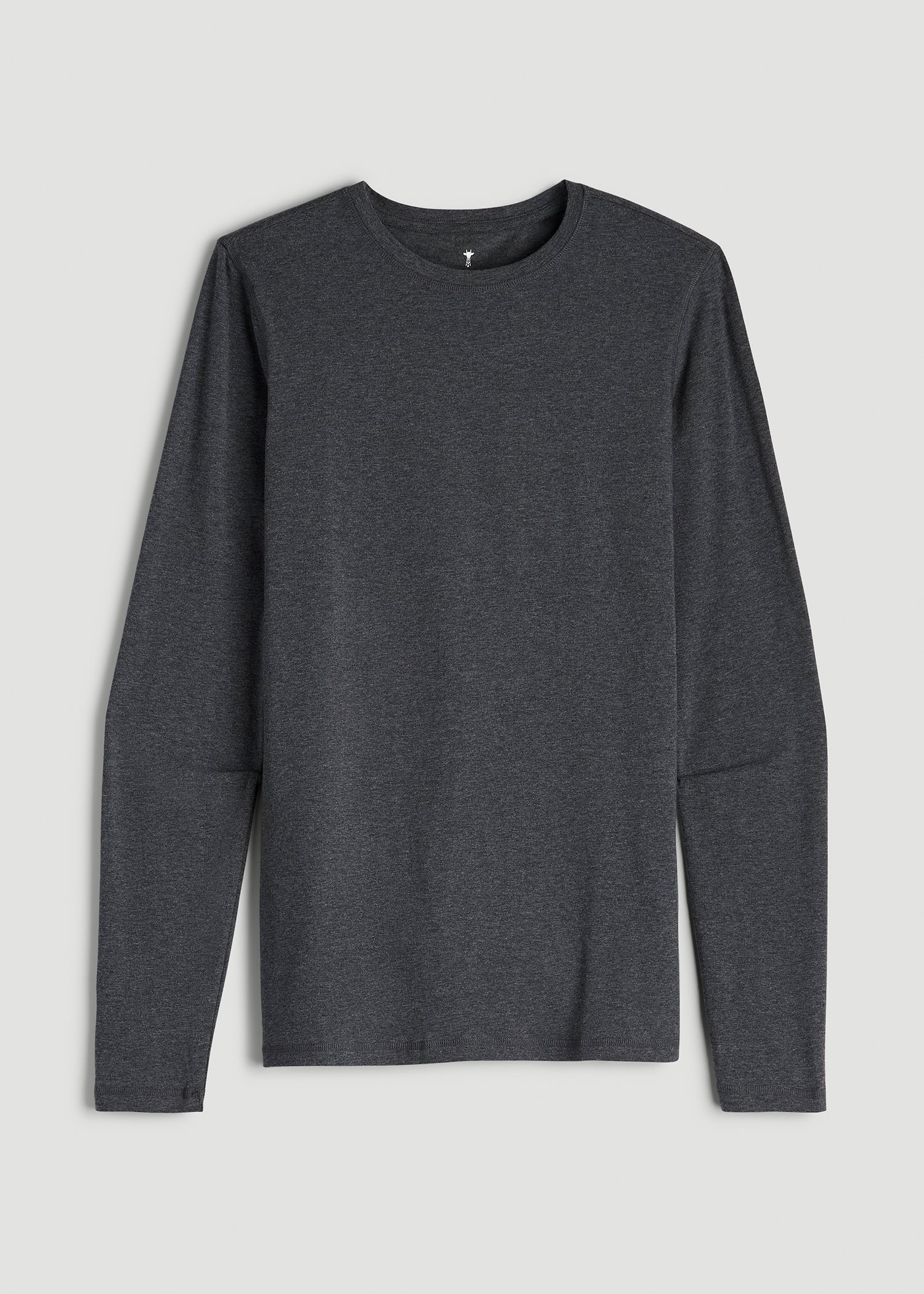 The Essential Slim Fit Long Sleeve Tee for Tall Men in Charcoal Mix