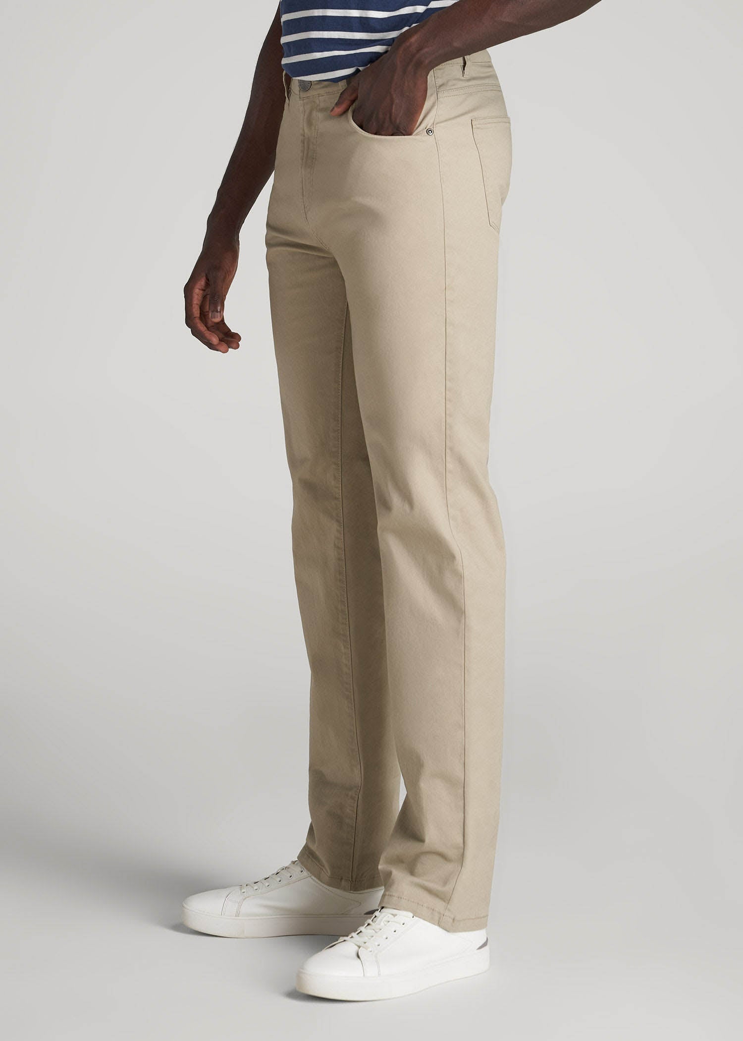 J1 STRAIGHT Leg Five-Pocket Pants for Tall Men in Desert Khaki