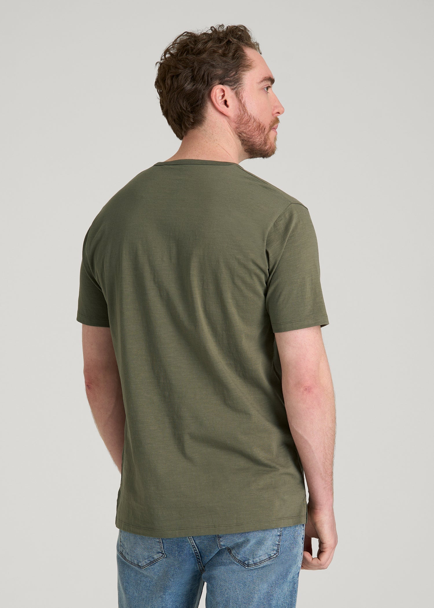 REGULAR-FIT Slub Tee for Tall Men in Olive