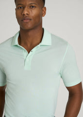 Performance Vented Golf Polo for Tall Men in Opal Blue