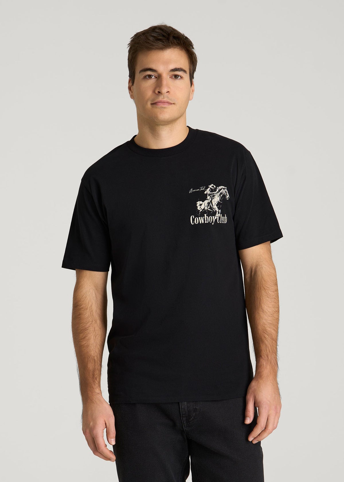 Rodeo Graphic Tee for Tall Men in Black