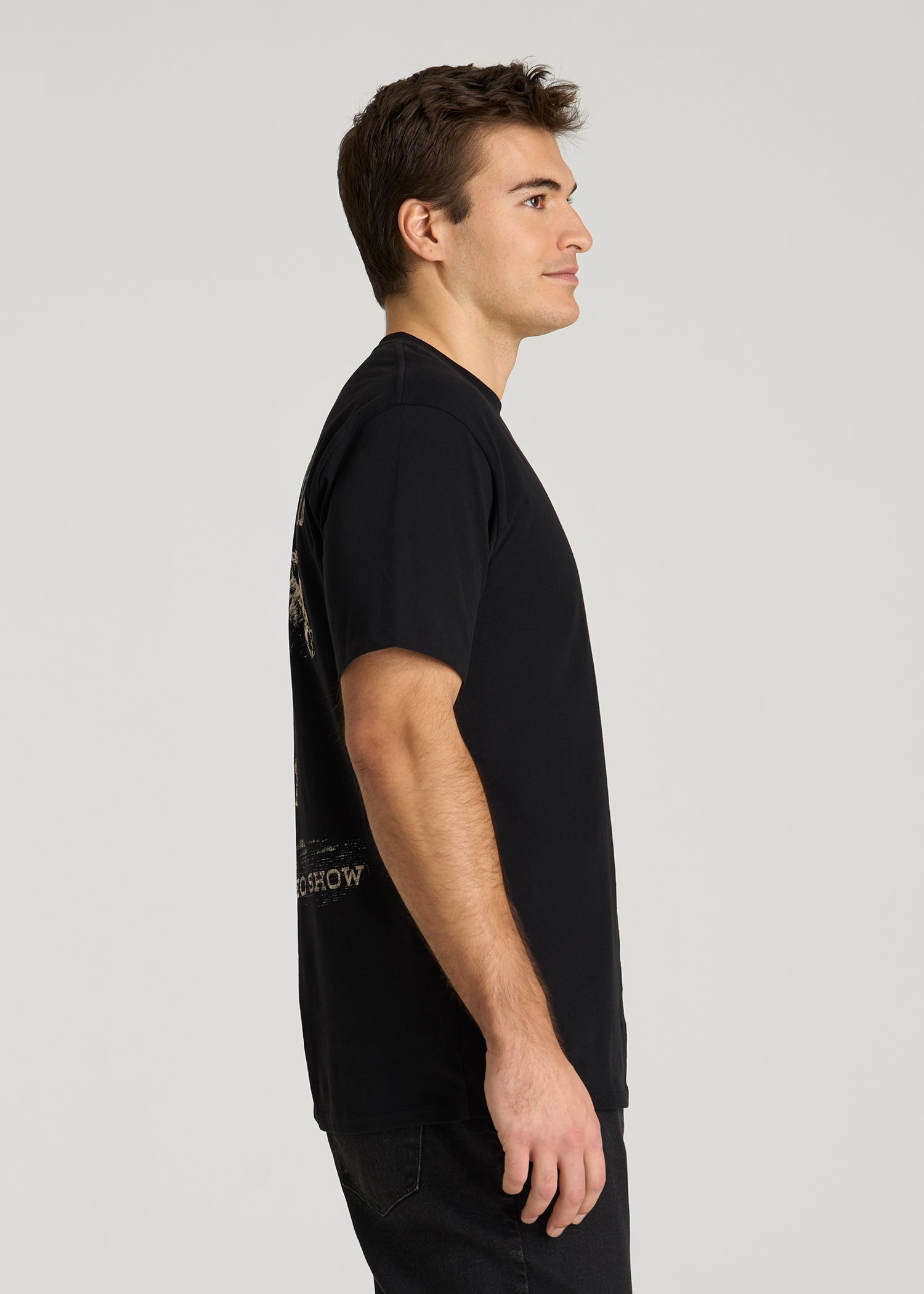Rodeo Graphic Tee for Tall Men in Black