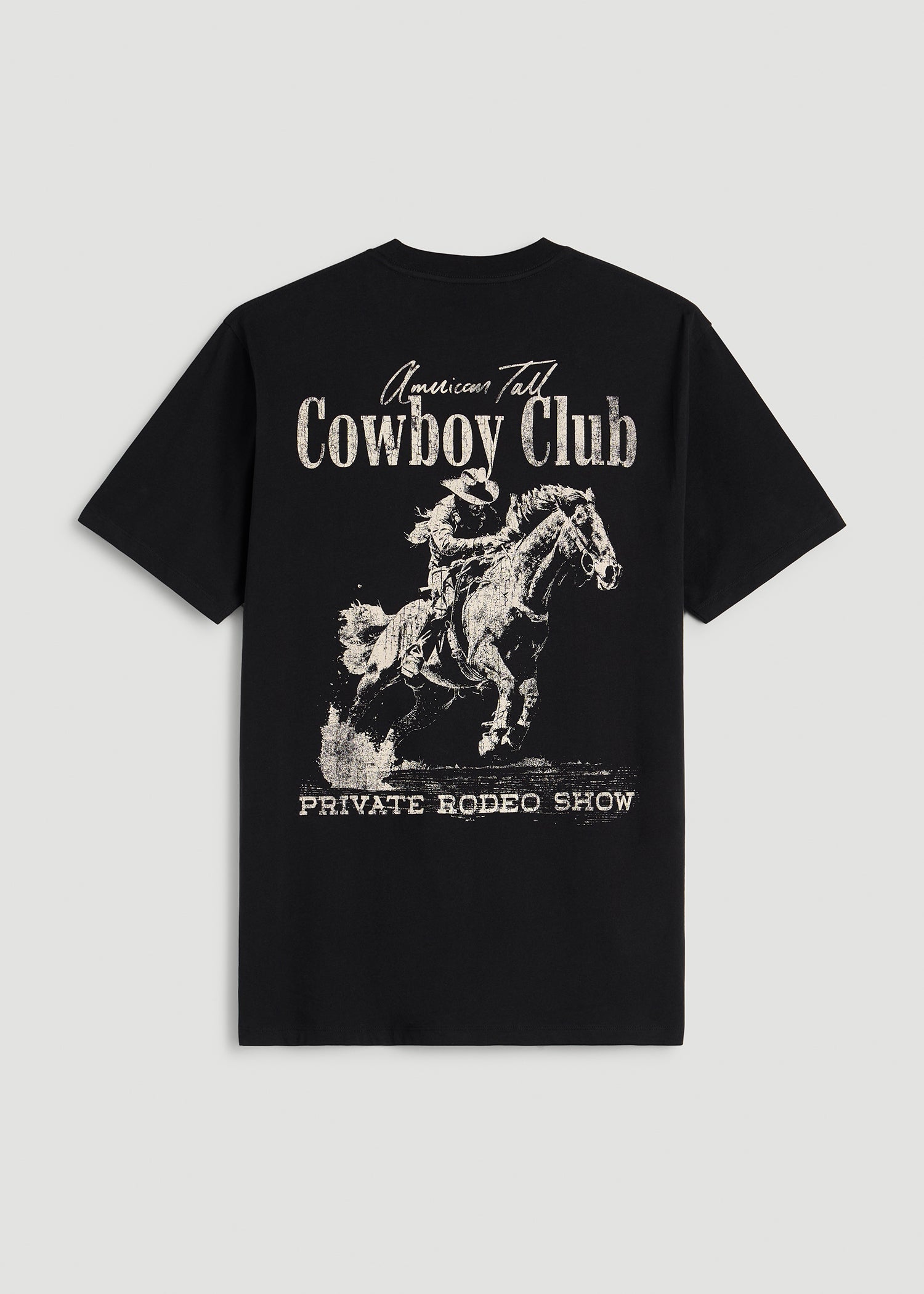 Rodeo Graphic Tee for Tall Men in Black