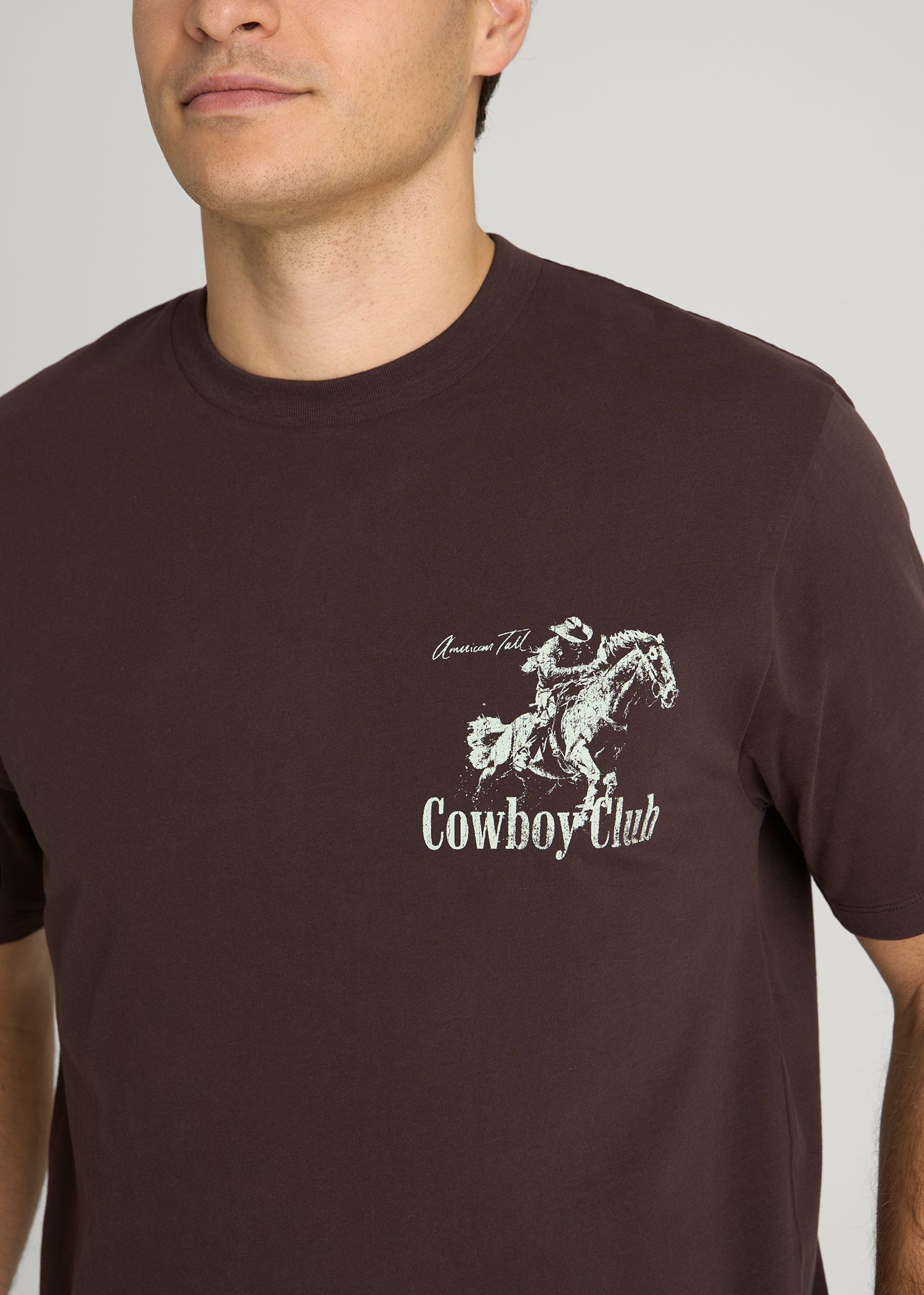 Rodeo Graphic Tee for Tall Men in Brown